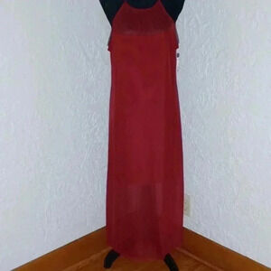 DKNY Mesh detail halter neck sleeveless maxi dress sz small